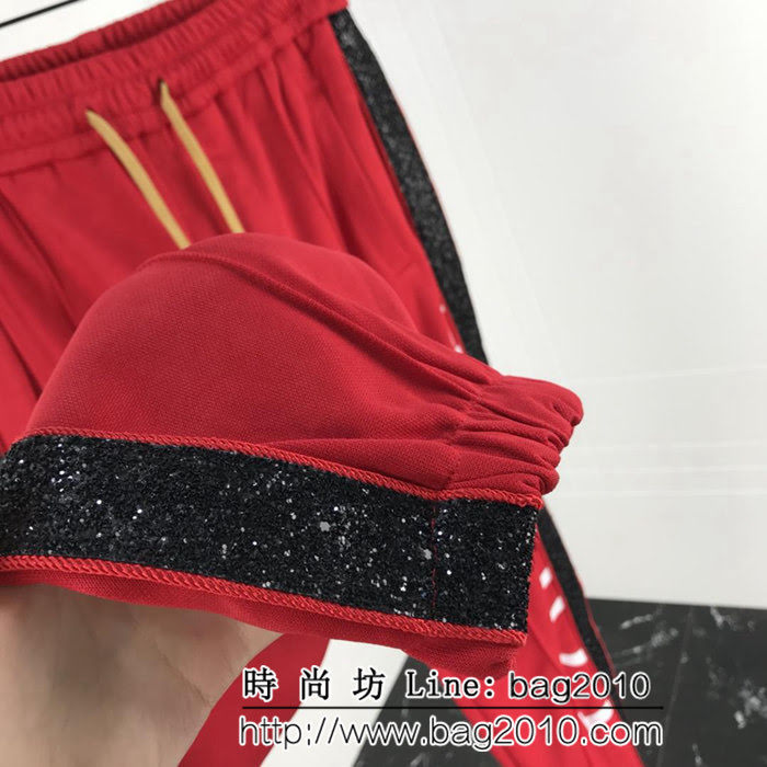 AMIRI 19早春 側邊閃粉珠片織帶 紅色運動褲 定制原版織帶 閃粉珠片印花 男女同款 ydi2416